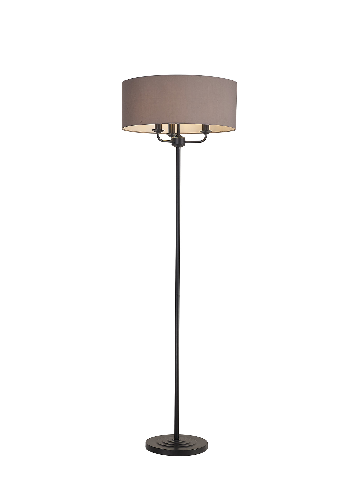 DK1066  Banyan 45cm 3 Light Floor Lamp Matt Black, Grey